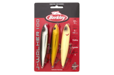 Image of Berkley J-Walker 100 Saltwater Pro Pack Hard Bait Kit, Topwater, Saltwater, 100, 1/2 oz, 100mm, Topwater, Hook Size 4, 2 Hooks, Varies, 1563368
