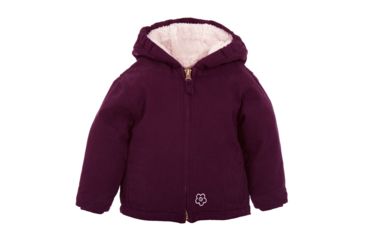 Image of Berne Infant Girls Washed Hooded Coat, Plum, 12M, Regular, 92021295718