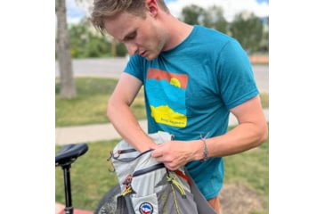 Image of Big Agnes Take a Peak T-Shirt - Mens, Cyan Black Heather, Medium, ATMPEAK-CBH-MD