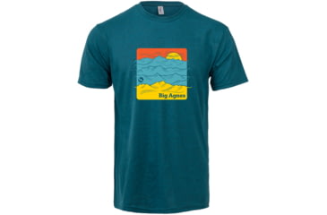 Image of Big Agnes Take a Peak T-Shirt - Mens, Cyan Black Heather, Medium, ATMPEAK-CBH-MD