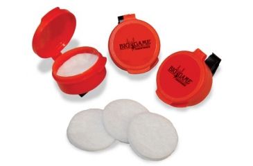 Image of Big Game Treestands Scent Dispenser 3-Pack, includes 3-Pack of 1.5in Absorbent Felt Disks with 3 Replacement Disks, Heavy-Duty Metal Clip, Orange SW135