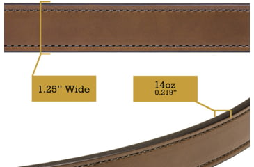 Image of Bigfoot Gun Belts Slim Steel Dress Gun Belt - Mens, 32 Inch, Stainless Steel Buckle, Brown, GBDB-32-BR-SS