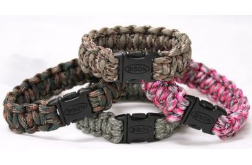 Image of Bison Paracord Side Release Survival Bracelet-Cobra-Camo Assorted-Small