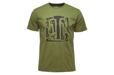 Image of Black Diamond Big Wall Tool Logo Mens Short Sleeve Tee Shirt, Pine, Medium, APS640302MED1