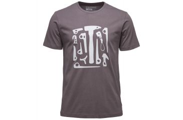 Image of Black Diamond Big Wall Tool Logo Mens Short Sleeve Tee Shirt, Slate, Extra Large, APS640020XLG1