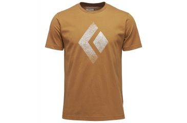 Image of Black Diamond Chalked Up Logo Mens Short Sleeve Tee Shirt, Dark Curry, Medium, APUO95750MED1