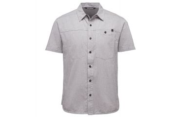 Image of Black Diamond Chambray Modernist Mens Short Sleeve Everyday Button Ups Shirt, Slate, Small, APT59C020SML1