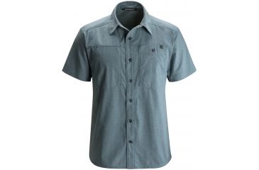 Image of Black Diamond Chambray Modernist Short Sleeve Shirt - Men's-Adriatic-X-Large