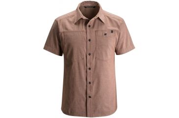 Image of Black Diamond Chambray Modernist Short Sleeve Shirt - Men's-Rust-Large