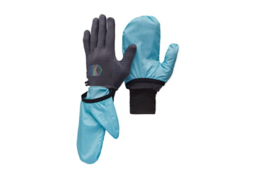 Image of Black Diamond Deploy Wind Hood Gloves, Carbon/Glacier, Large, BD8017429642LRG1