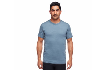 Image of Black Diamond Flux Merino Shirt - Mens, Storm Blue, Medium, AP7520424030MED1
