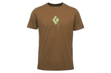 Image of Black Diamond Placement Short Sleeve Tee Shirts - Mens, Dark Curry, Large, APX9ZQ750LRG1