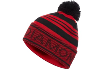 Image of Black Diamond Pom Beanie - Unisex, Black-Hyper Red, All Sizes, AP7210029058ALL1