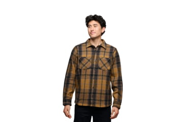Image of Black Diamond Project Heavy Flannel - Mens, Flax/Black Plaid, Medium, AP7440649630MED1