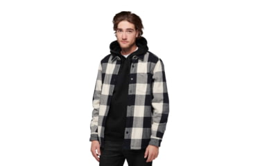 Image of Black Diamond Project Lined Flannel - Mens, Black/Off White Plaid, Large, AP7440659511LRG1