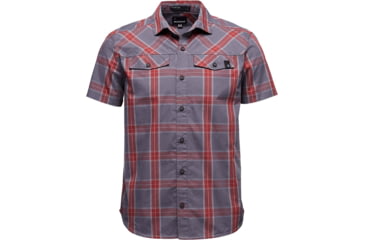 Image of Black Diamond Short Sleeve Benchmark Shirt - Men's, Extra Large, Anthracite/Red Oxide/Alloy Plaid, AP7530039002XLG1