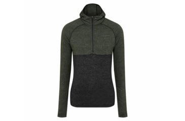 Image of Black Diamond SLTN Wool Bslyr Half Zip Hoody - Mens, Black/Cypress, Large, AP7600229228LRG1
