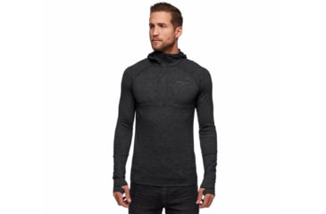 Image of Black Diamond SLTN Wool Bslyr Half Zip Hoody - Mens, Black, Extra Large, AP7600220002XLG1