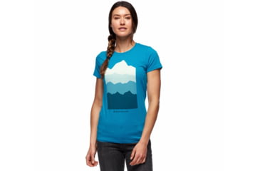 Image of Black Diamond SS Vista Tee - Womens, Azul, Small, AP7300494004SML1