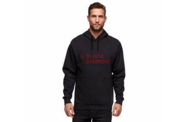 Image of Black Diamond Stacked Logo Hoody - Mens, Black Heather, Large, AP7301100062LRG1