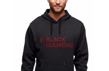 Image of Black Diamond Stacked Logo Hoody - Mens, Black Heather, Large, AP7301100062LRG1