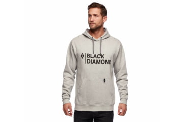Image of Black Diamond Stacked Logo Hoody - Mens, Nickel Heather, Extra Small, AP7301101014XSM1
