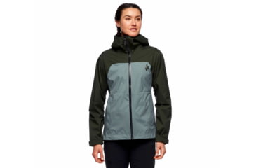 Image of Black Diamond Stormline Stretch Rain Shell - Womens, Cypress/Storm Blue, Extra Small, APM6979159XSM1