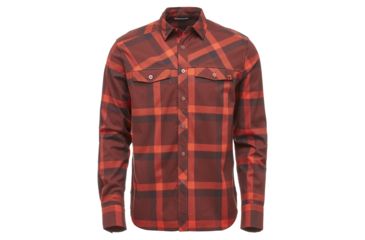 Image of Black Diamond Technician Long Sleeve Shirt - Mens, Rust/Mocha Plaid, Small, APKS50618SML1