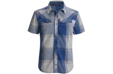 Image of Technician Short Sleeve Shirt - Mens-Denim/Aluminum Plaid-Small