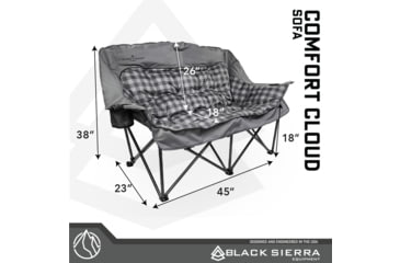 Image of BLACK SIERRA EQUIPMENT Comfort Cloud Sofa , Buffalo Check Gray, DWCH-017C-BLK-BSE