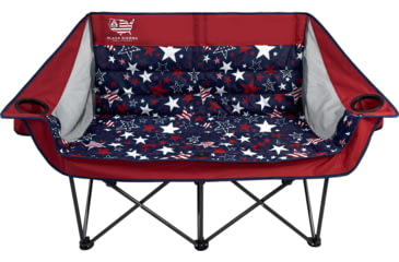 Image of BLACK SIERRA EQUIPMENT Doublewide Padded Sofa, Red Stars/Stripes, DWCH-004S-RED-BSE