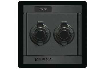 Image of Blue Sea Systems 360 DC 12 V Twin Cig. Ltr. Socket Panel, Black BS-1472