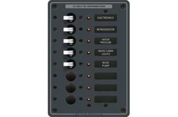 Image of Blue Sea Systems Std DC Wht Togl, 5-15A, 3-Open w/o Meter, Black BS-8023