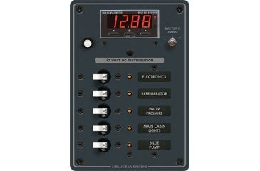 Image of Blue Sea Systems Std DC Wht Togl, 5-15A, Digital Meter, Black BS-8401
