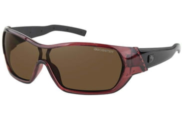 Image of Bobster Bobster Aria Sunglasses, Gloss Clear Burgundy Frame, Brown Lens, BARI101