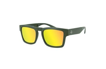 Image of Bobster Brix, Sunglass, Matte Olive Frame, Smoked Orange Mirror Lenses, Olive, One Size Fits Most EBRX003