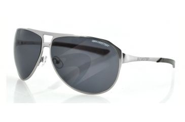Image of Bobster Snitch Aviator Sunglass, Matte Silver Frame, Smoked ESNI001AR