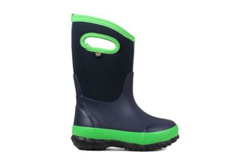 Image of Bogs Classic Matte Insulated Boots - Kids, Navy/Green, 9, 72328-411-M-9