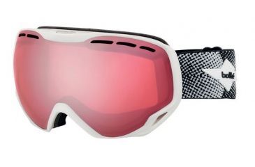 Image of Bolle Emperor Ski/Snowboard Goggles,Matte White Cross Frame,Vermillon Gun Lens 21147