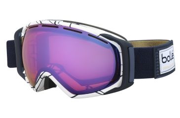 Image of Bolle Gravity Goggles, White and Blue Frame, Aurora Lens, 21456