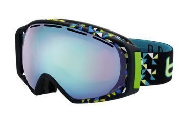 Image of Bolle Gravity Ski/Snowboard Goggles,Black Diagonal Frame,Photochromic Modulator Vermillon Blue Lens 21151