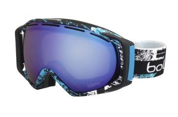 Image of Bolle Gravity Ski/Snowboard Goggles,Matte Black and Blue Frame,Aurora Lens 21295