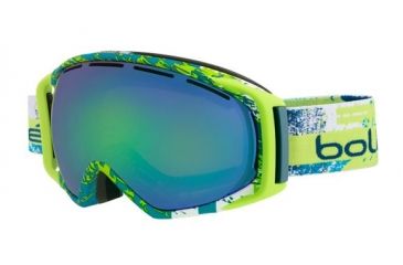 Image of Bolle Gravity Ski/Snowboard Goggles,Matte Lime Zenith Frame,Green Emerald Lens 21383
