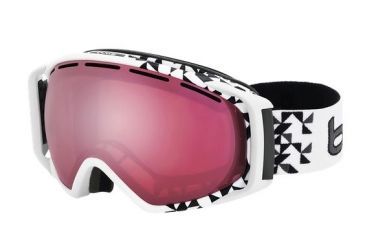 Image of Bolle Gravity Ski/Snowboard Goggles,White Diagonal Frame,Vermillon Gun Lens 21149