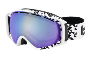 Image of Bolle Gravity Ski/Snowboard Goggles,White Diagonal Frame,Photochromic Modulator Light Control Lens 21150