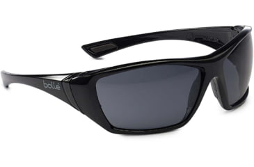 Image of Bolle Hustler Safety Glasses, Black Frame, Smoke Lens, 40149, EDEMO1