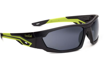 Image of Bolle Mercuro Safety Glasses, Black Yellow Frame, Smoke Lens, MERPSF