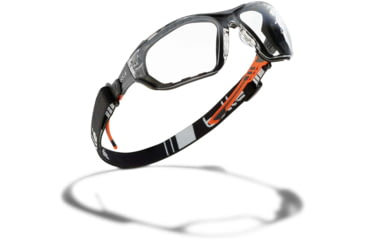 Image of Bolle Ness+ w Foam and Strap Safety Glasses, Orange Frame, Clear Lens, PSSNESF028