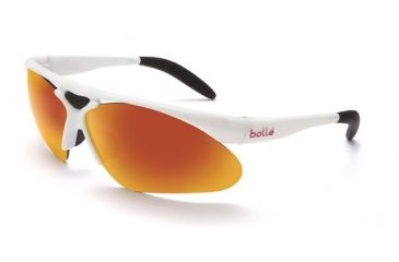 Image of Bolle Parole Sunglasses with Interchangeable Lenses, Shiny White Frame, TNS Fire Lens, 11442
