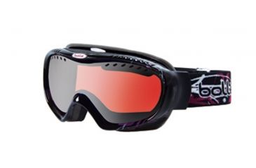 Image of Bolle Simmer Women's Ski Goggles, Black Flower Frame, Vermillon Gun Lens 20685